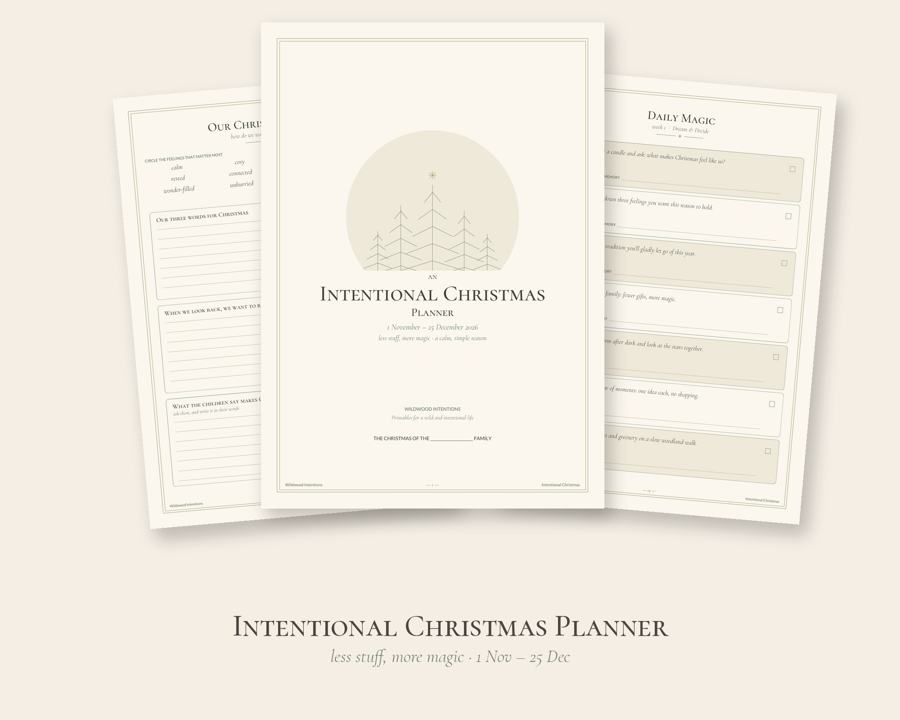 Intentional Christmas Planner printable preview